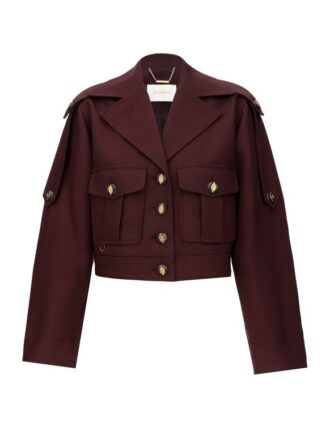 Vlněná cargo bunda Luna v barvě mahagonu online