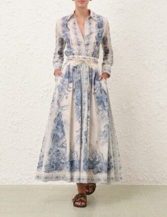 Wanderlust A-Line Maxi Sukně Blue Toile Online Wanderlust A-Line Maxi Sukně Blue Toile Online